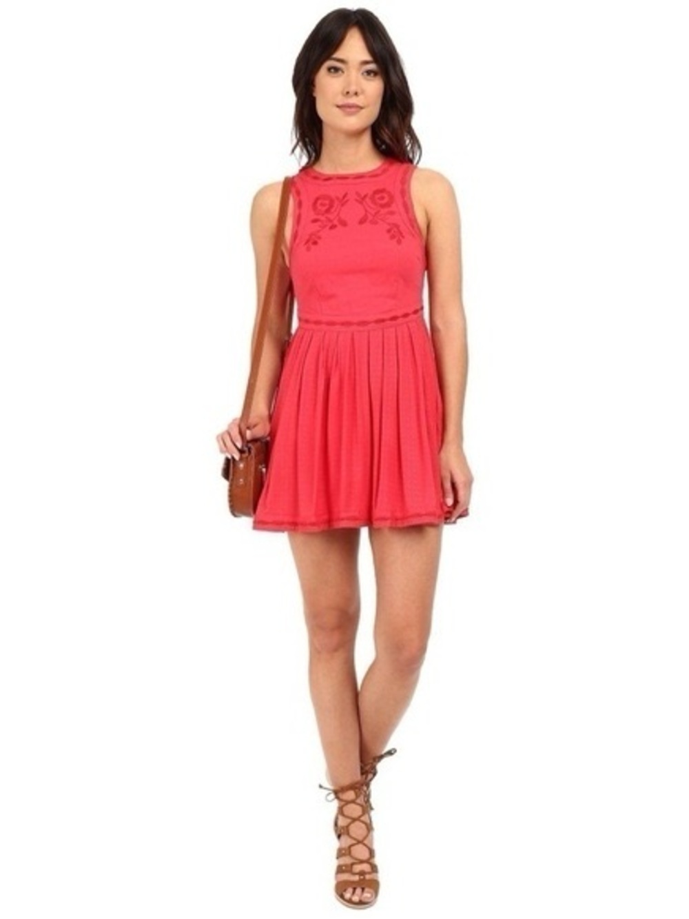 Free People Birds Of A Feather Embroidered Skater Mini Dress 8